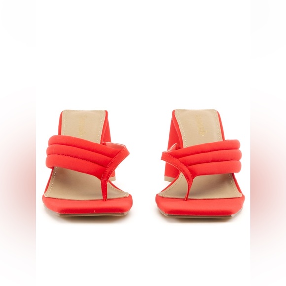 Lemonade Red Block Heels. - Picture 3 of 9
